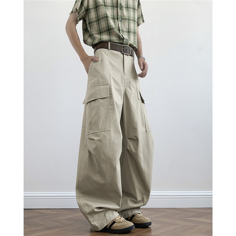 美式宽松口袋工装风直筒裤男女秋季新款休闲慵懒风裤子RQ1411-P58，男装工装外套，星座1008