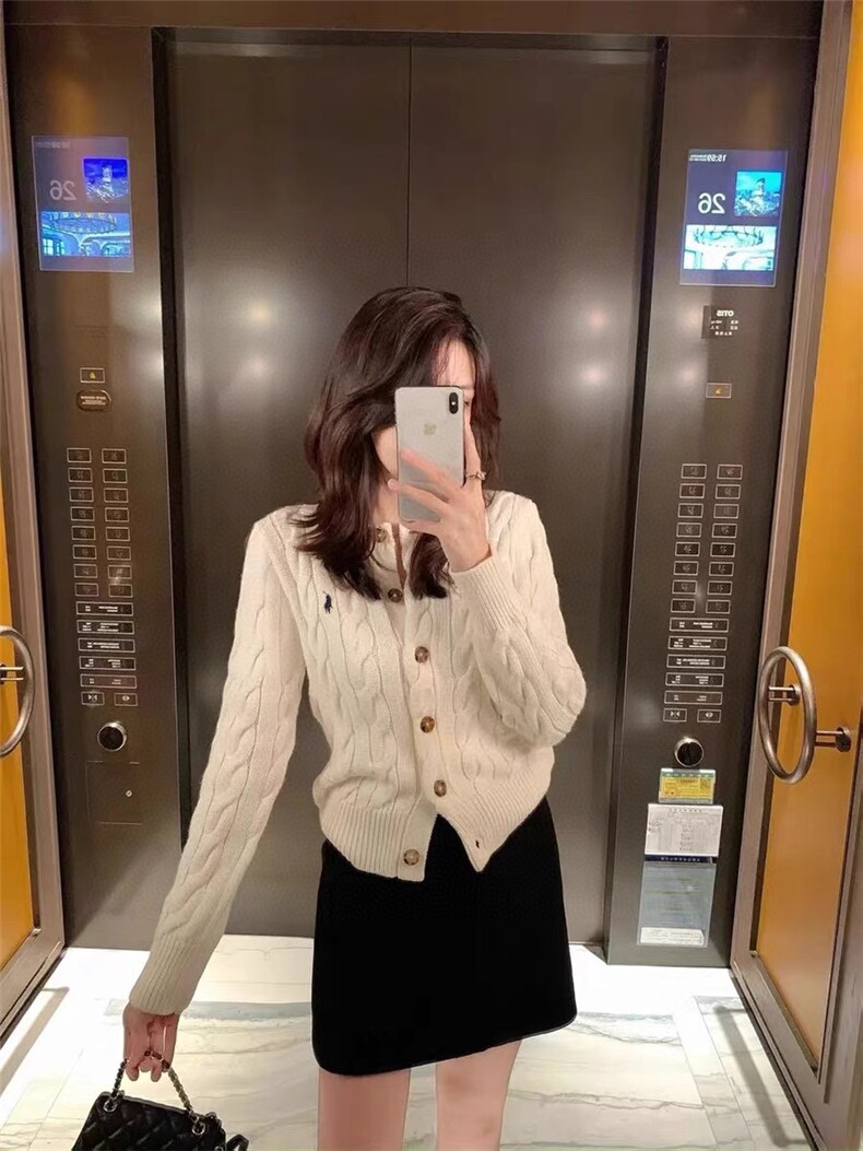 春秋装韩版网红洋气减龄麻花纹粗线单排扣针织开衫外穿春秋冬外套，女装针织衫/毛衣，美莎羊绒