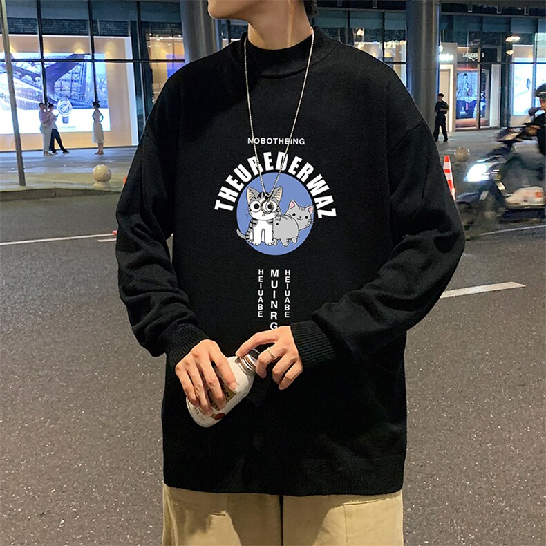 M18160-P45加绒款-P65半高领毛衣男士大码针织衫男毛线衣男,男装针织衫/毛衣,电商A040