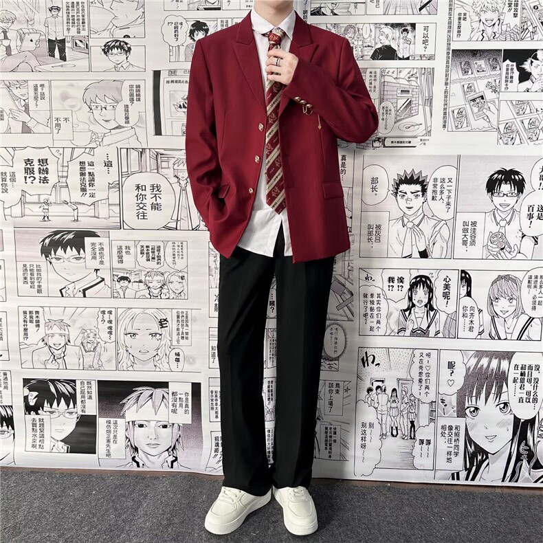 通用男生制服一套西服宽松痞帅春夏秋季演出班服西装外套潮-XY48,男装西服,星座601-1