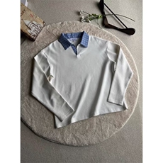 +老钱cleanfit假两件格拼长袖polo衫W1325/特P40，男装Polo衫，电商B350