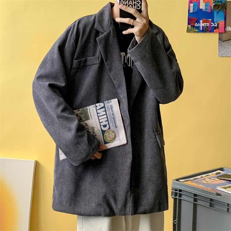 灯芯绒西服男春秋ins小西装外套休闲潮流炸街美式宽松W1809-P55,男装夹克,星座512-4