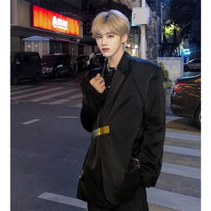 （自家图）网红炸街金属卡扣西服外套宽松西服1389-P105图片