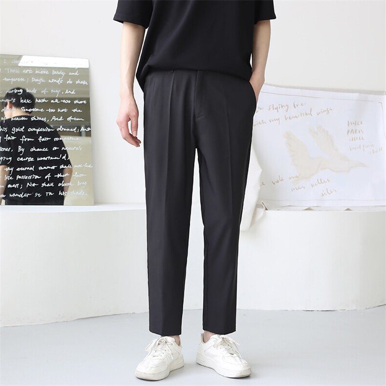 轻熟风夏季薄款宽松休闲裤垂感顺滑9分西裤男装1412-2/5078/P58,男装西裤,星座1412-2