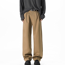 2026春季新款百搭拖地西裤男拼接阔腿大码直筒裤K5607特P38控68，男装西裤，电商A001