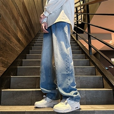 2024春季新款外景大码美式水洗渐变牛仔裤M-5XGK24102-P50，男装牛仔裤，电商A022