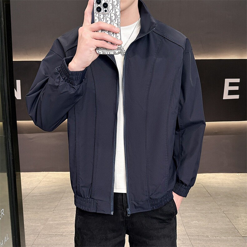 新款中性风户外夹克男立领纯色上衣冲锋衣外套A157B-JK7866-P60图片