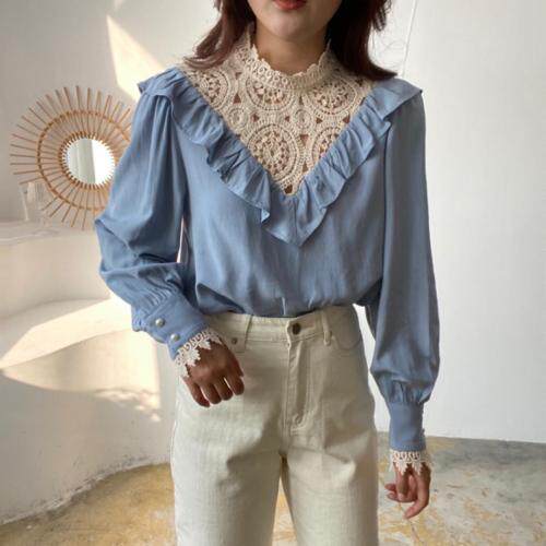 简约编织毛线领衬衣,女装,土布鱼