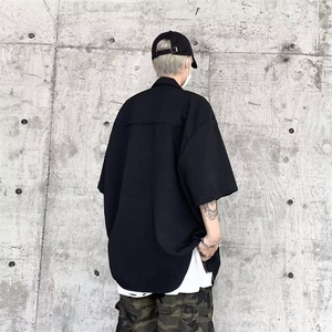 夏季新款衬衫潮流慵懒男方领衬衫 P40图片