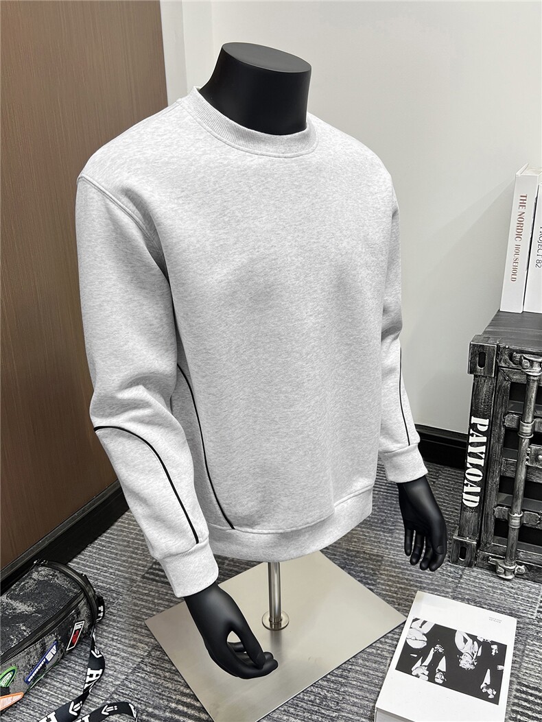 假模圆领卫衣男秋季2025新款宽松长袖男A436-5103-P55,男装卫衣,电商A436