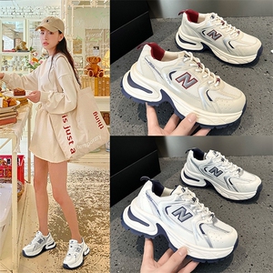 真皮老爹鞋女2024春季新品韩版厚底百搭N字休闲运动慢跑鞋潮女图片