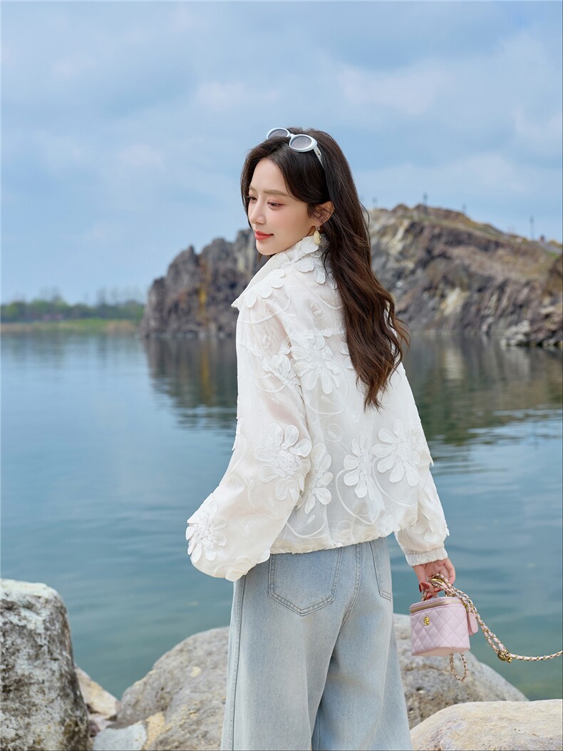 夏季新款女立体花朵防晒衣外套,女装防晒衣,可可小西