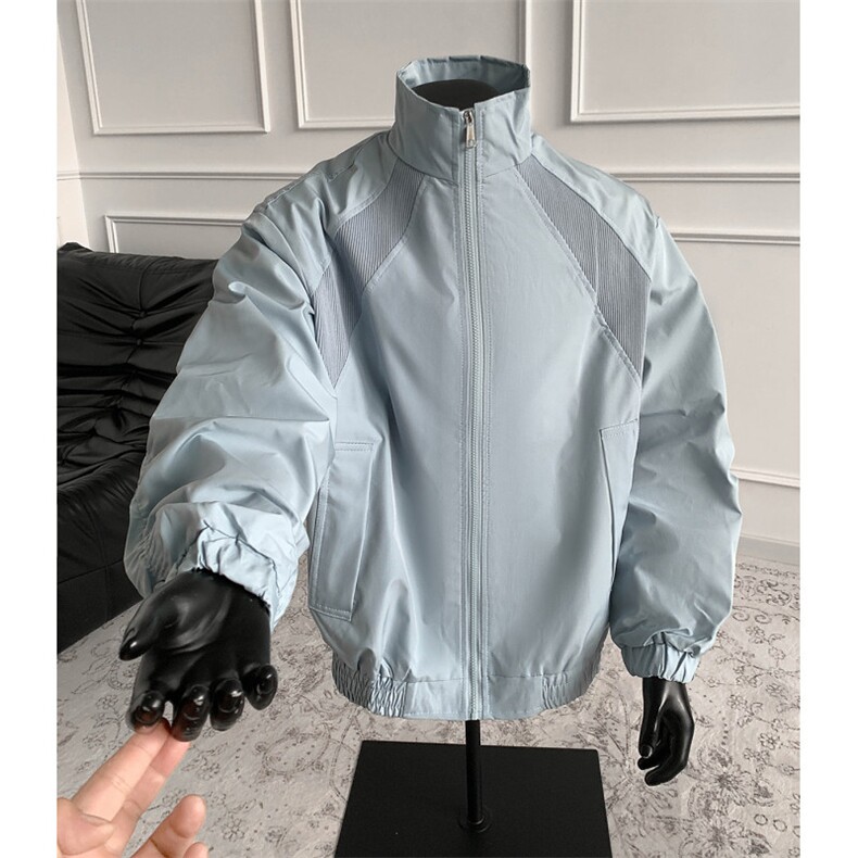 1美式罗纹拼接袖子褶皱大码M-5XL教练夹克男JK78056P69控105，男装夹克，星座226-2