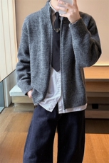 双拉链开衫毛衣美式慵懒风休闲针织外套男5Q3070-TP65128，男装针织衫/毛衣，电商A102