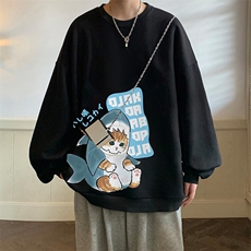 圆领卫衣男大码加厚加绒长袖t恤男S6217-P28加绒款-P33，男装卫衣，电商A040