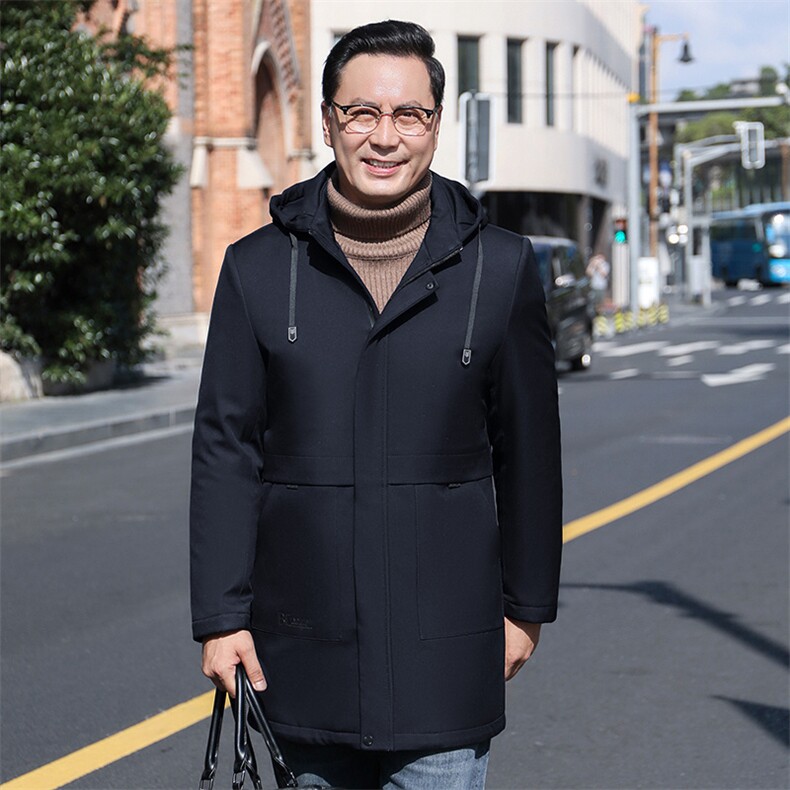 中年男士加厚保暖羽绒服冬季新款男装商务休闲连帽爸爸装上衣外套,男装羽绒服,电商B212（原钱塘6029）