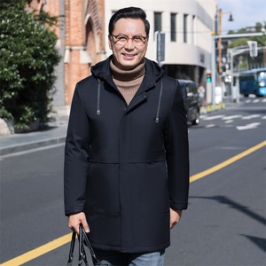 中年男士加厚保暖羽绒服冬季新款男装商务休闲连帽爸爸装上衣外套