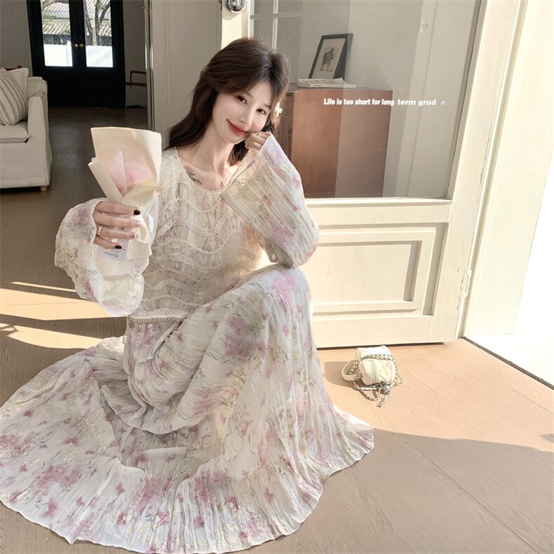 26春新款现-浪漫蕾丝拼接千金碎花半身裙两件套2618-P200K328,女装套装/套裙,2B190