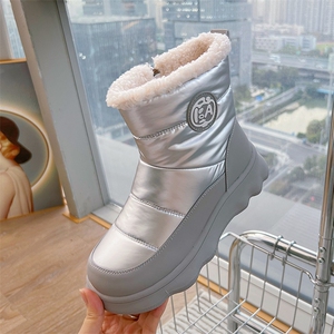 新款加绒保暖雪地靴女2024冬季厚底增高女靴休闲舒适靴子百搭棉鞋图片