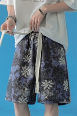 复古风松紧腰短裤男女宽松百搭休闲抽绳潮流沙滩裤K8295-特价P22，男装牛仔裤，电商A007