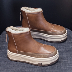 雪地靴女2024年冬季新款加绒加厚真皮保暖厚底防滑底棉鞋，女鞋雪地靴，电商A223