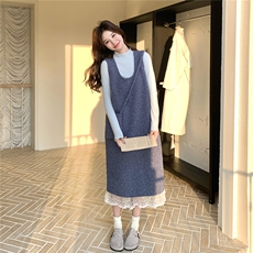 新款针织打底衫单背心裙1521-P135K209套装P180K278，女装套装/套裙，2C332