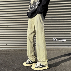 XZ616 春季新款设计感拼接牛仔裤休闲长裤 TY2413 P65控78图片