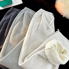 8XL-M羊羔绒运动裤宽松束脚棉裤加厚保暖休闲裤卫裤K9105P58控78，男装休闲裤，电商D206-1