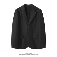 GENIOLAMODE高级感黑色休闲西装外套男士秋季廓形轻熟风西服新款，男装西服套装，电商A102