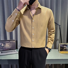 主推新款足货秋冬男士内搭长袖衬衫小伙店主条纹衬衣C601P48控78，男装衬衫，星座301B-1