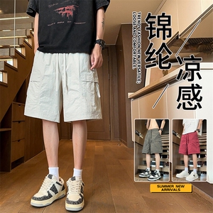 抖音品质新款宽松直筒工装百搭薄款五分裤A146-GY523特p30量大优图片