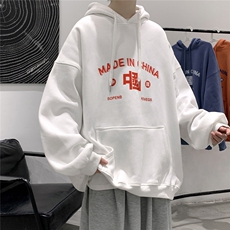 2024秋冬加绒连帽卫衣男宽松字母印花套头B213-6974-P58控68，男装卫衣，星座617A-4