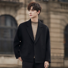2025新款简约休闲西装领短款毛呢男士潮流呢子外套6052P305，男装毛呢大衣，电商A355（原A415）