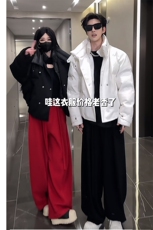 抖音冬季时尚美式假两件宽松棉服保暖棉衣男M221-P145(网图，男装棉衣，电商B267