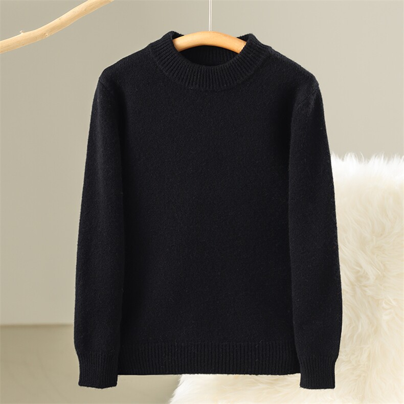 儿童加厚半高领羊毛衫羊毛简约休闲，童装儿童羊毛衫，驼铃羊绒