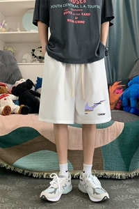 HD74259-P22 华夫格短裤男大码宽松五分裤男直筒中裤图片