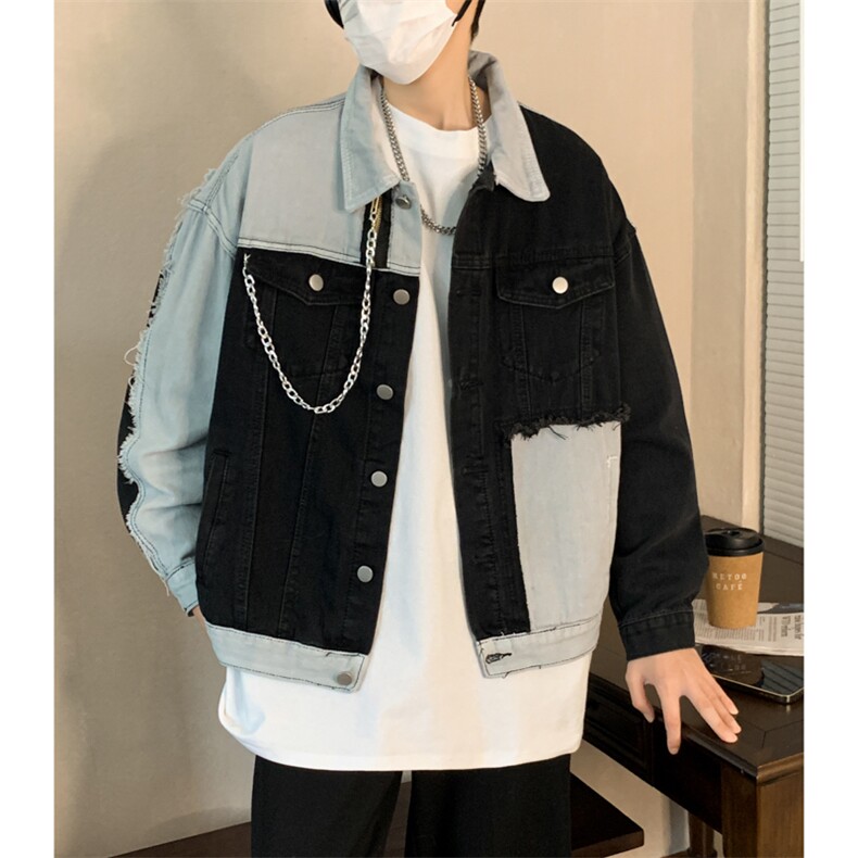 小众潮情侣链条小香风牛仔夹克西装百搭外套JK02056-P58,男装夹克,星座308B-1