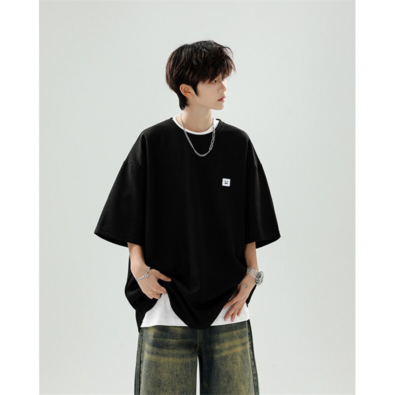 8XL-M重磅！特大码T潮牌上衣男中性华夫格短袖T恤DX304P25控39,男装T恤,电商D206-1