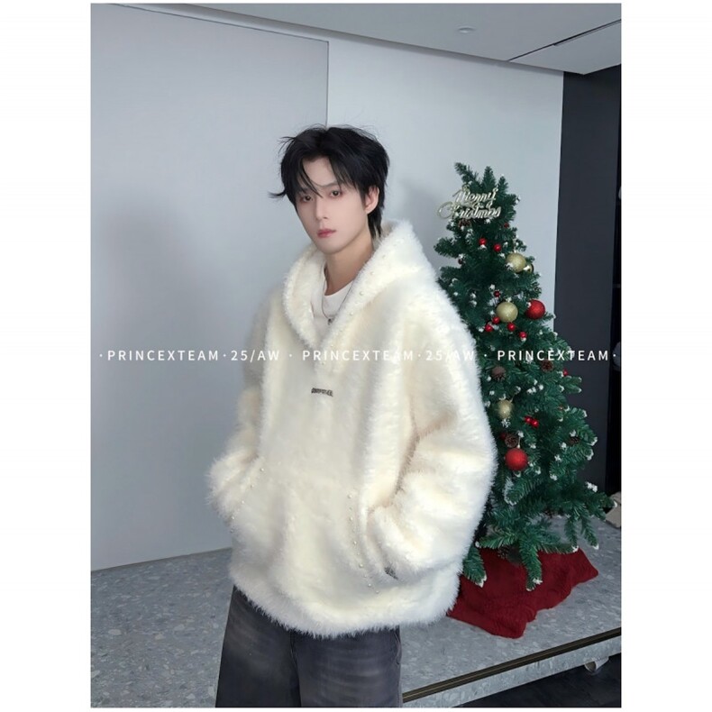 C316WY8452P78秋冬新款红色过年圣诞毛毛衣卫衣针织时尚羊羔毛,男装针织衫/毛衣,电商C316