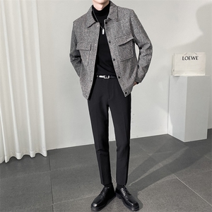 店主风轻熟小伙毛呢夹克休闲宽松修身外套男A236-JK-6015-P130图片