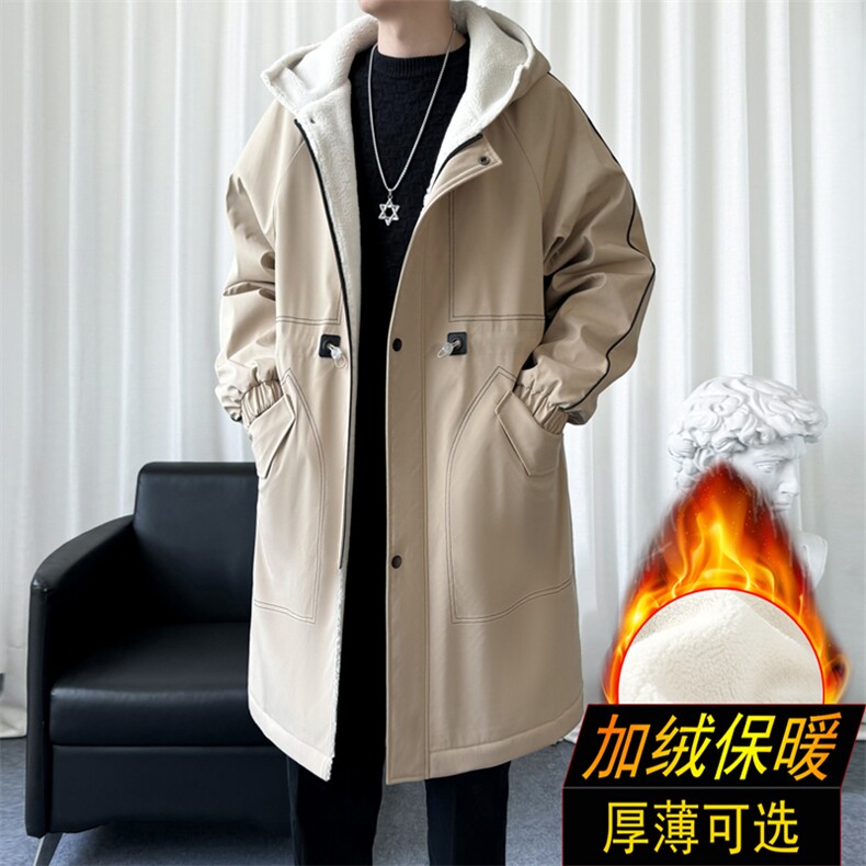 加绒风衣男中长款呢大衣男棉衣男F009薄P115加绒P135爆景一,男装风衣,星座401