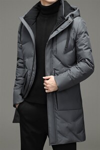 中年白鸭绒羽绒服男中长款中年爸爸加厚冬装外套上衣YL616-P325图片