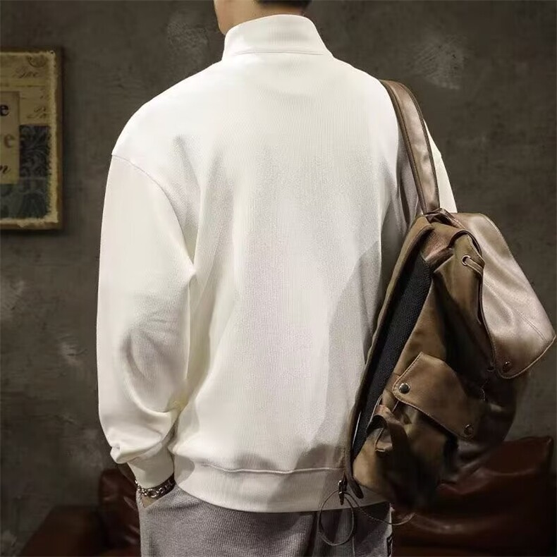 2025吉普男士卫衣春季新款半拉链宽松男装上衣潮流立领套头外套男,男装卫衣,星座506A