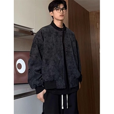 潮牌复古棒球服外套男士春秋2025新款飞行员机车PU皮夹克J334，男装夹克，星座1116A（原606A-3）