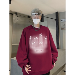 秋季新款潮牌字母印花男wycm-8010卫衣圆领纯棉特批28控49
