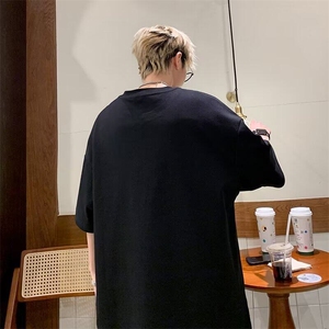 2025夏季男女宽松拉链设计感圆领短袖t恤 T126图片