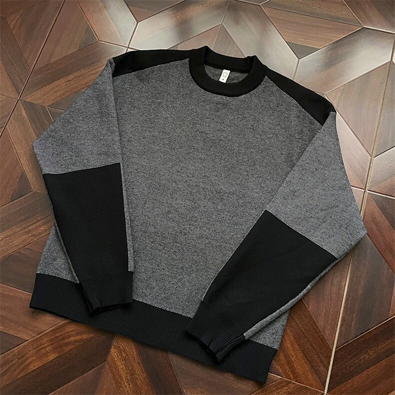 撞色拼接保暖毛衣男高级感加厚针织衫MY0919-P60，男装针织衫/毛衣，星座308B-2