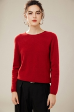 冬季新款毛衣女宽松显瘦时尚百搭12针一线成衣圆领羊绒衫，女装羊绒衫，首品羊绒