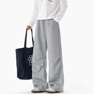 新款潮流港风400g重磅褶皱曼巴棉大码休闲卫裤男K5956-特P38控75,男装休闲裤,电商A001