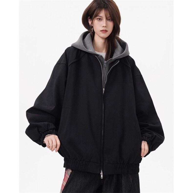 假两件拼接连帽棉服女男冬季宽松加厚夹克外套J45,男装夹克,星座1116A（原606A-3）